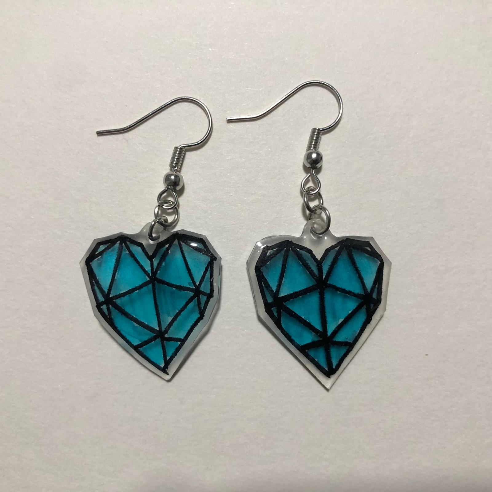 Sapphire Heart Earrings