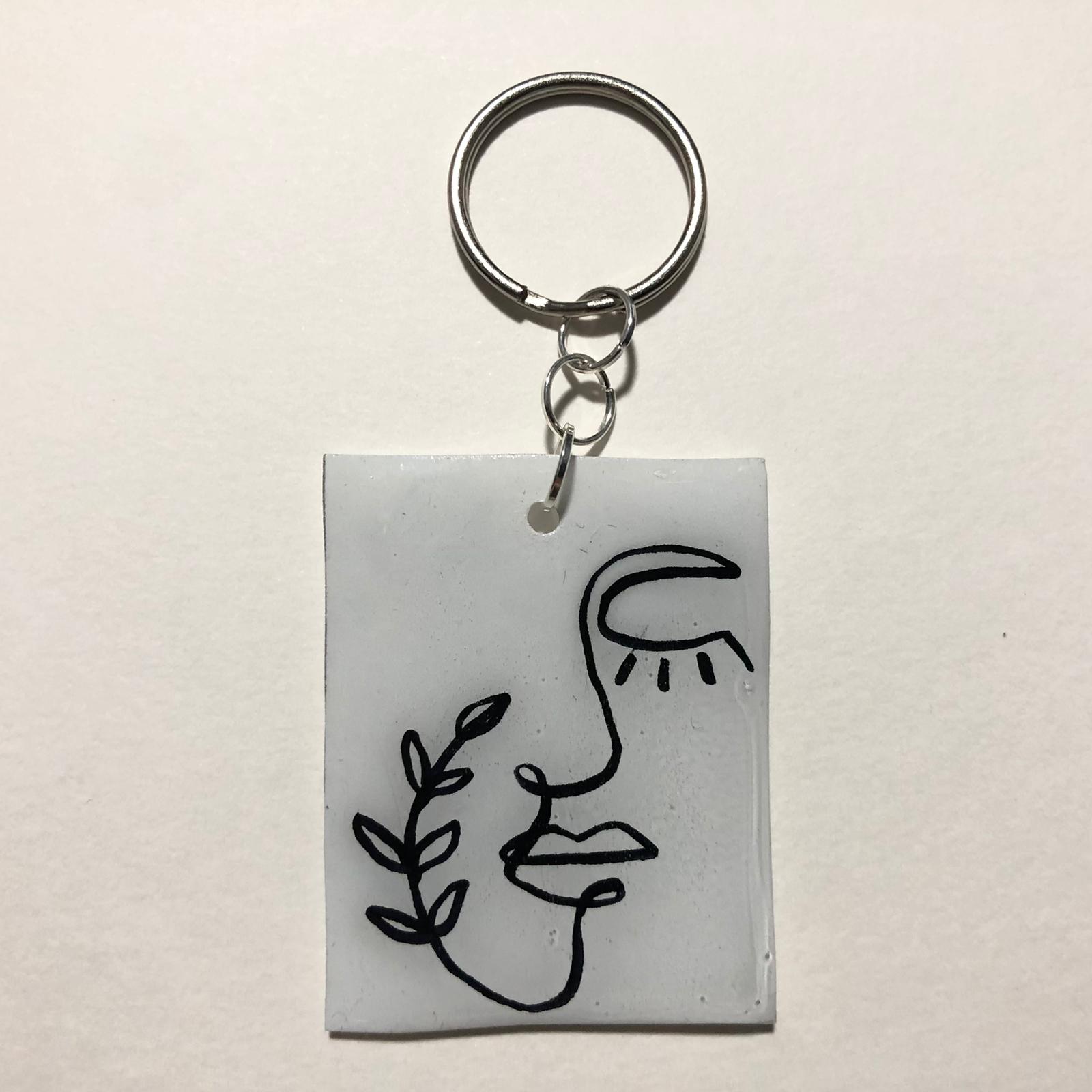 Sun Plant and Face Keychain